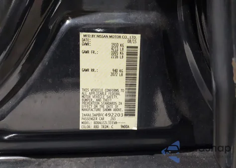 2015 Nissan Altima 2.5 S from USA, damaged, VIN 1N4AL3AP8FC492203